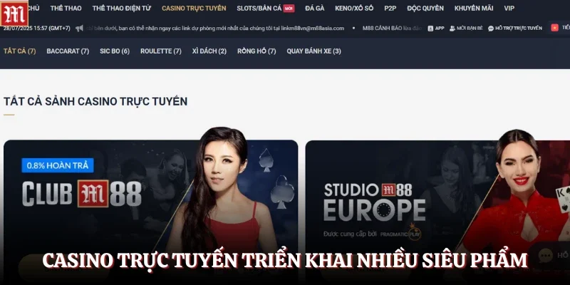 Casino trực tuyến triển khai nhiều siêu phẩm
